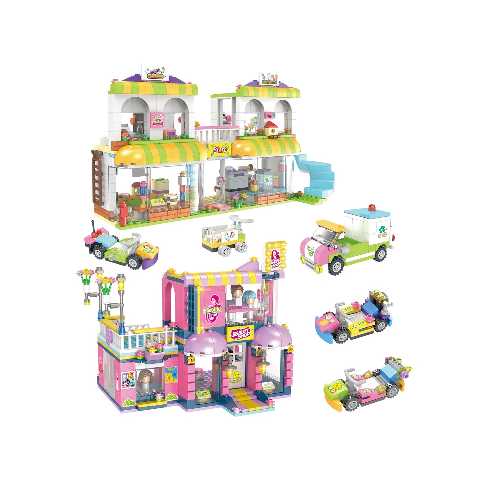 Exercise N Play Building Toy Barber Shop Mini Block Sets - 1294 Pcs