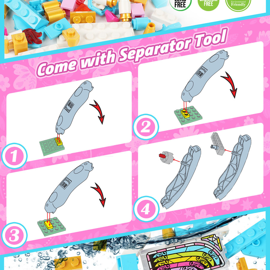 Exercise N Play Princess Castle Construction Toy Set - 1736 Pcs