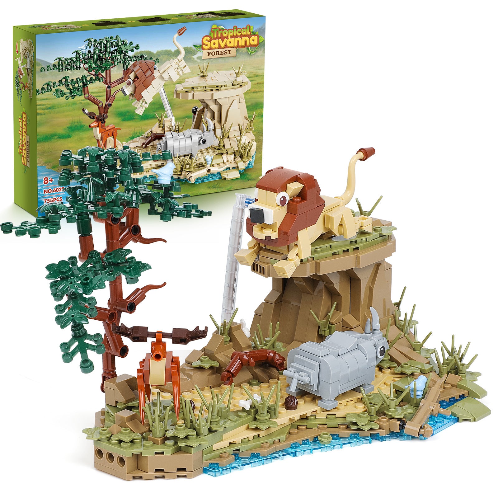 Exercise N Play African Wild Animal Building Block Sets - 755 Pcs