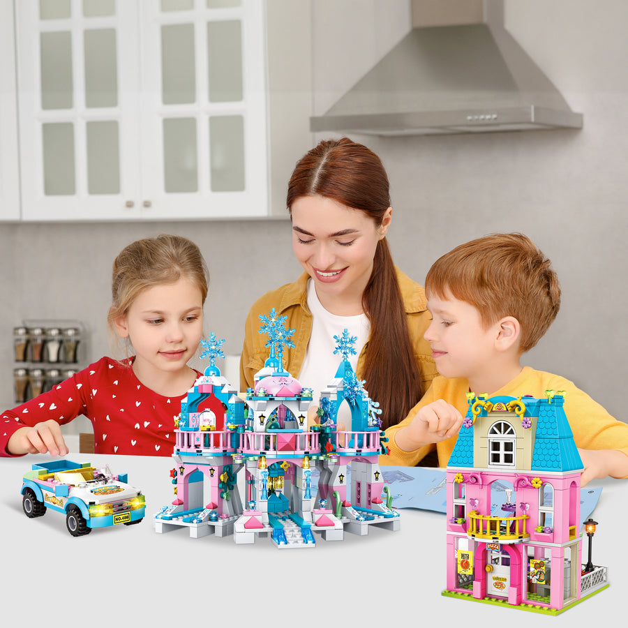 Exercise N Play Dream Princess Castle Construction Set Toys - 906 Pcs