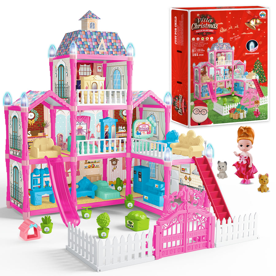 Exercise N Play Large Doll House Toddler Toys - 215 Pcs