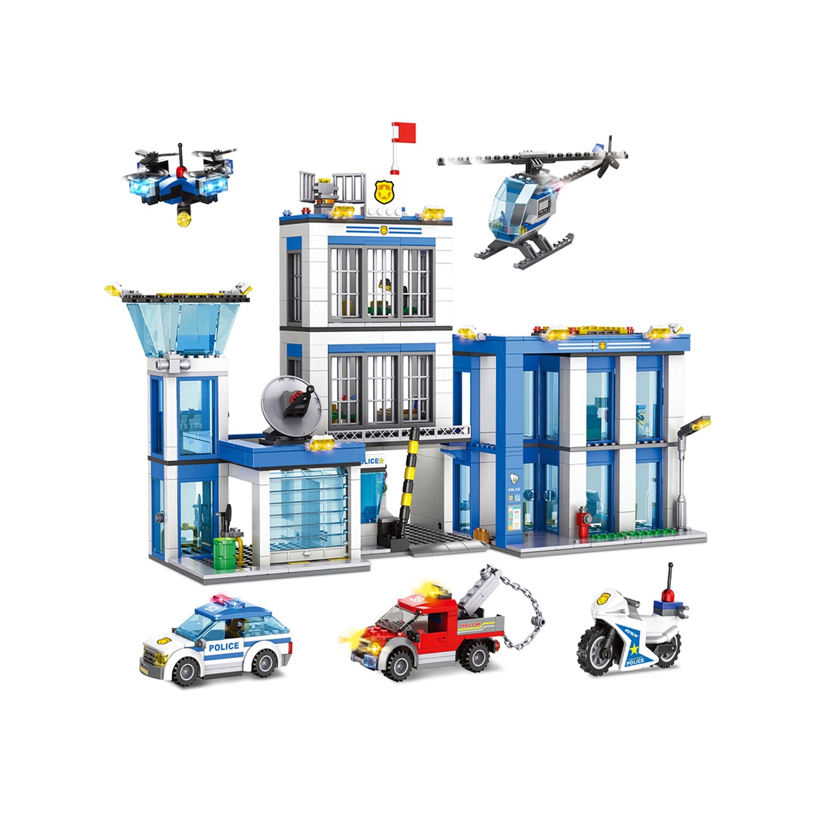 Exercise N Play Miniature Police Headquarters Blocks Sets - 1001 Pcs