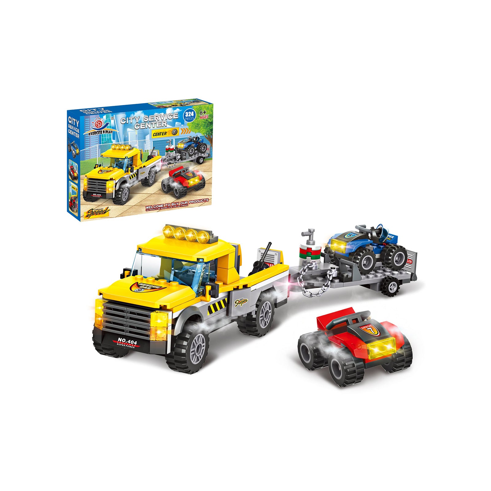 Exercise N Play City Tow Truck Toddler Toy Set - 324 Pcs