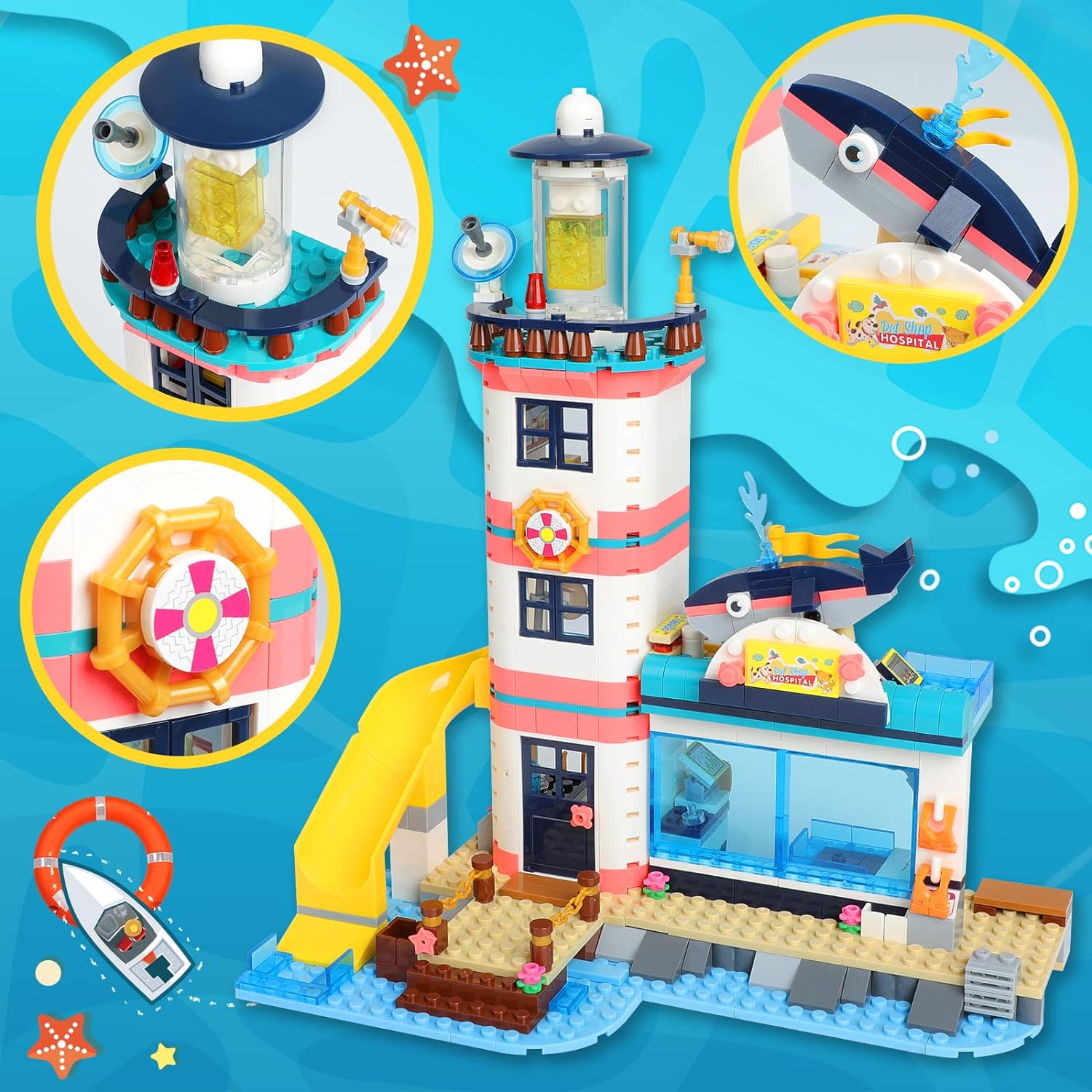 Exercise N Play Lighthouse Rescue Center Construction Toys - 723 Pcs