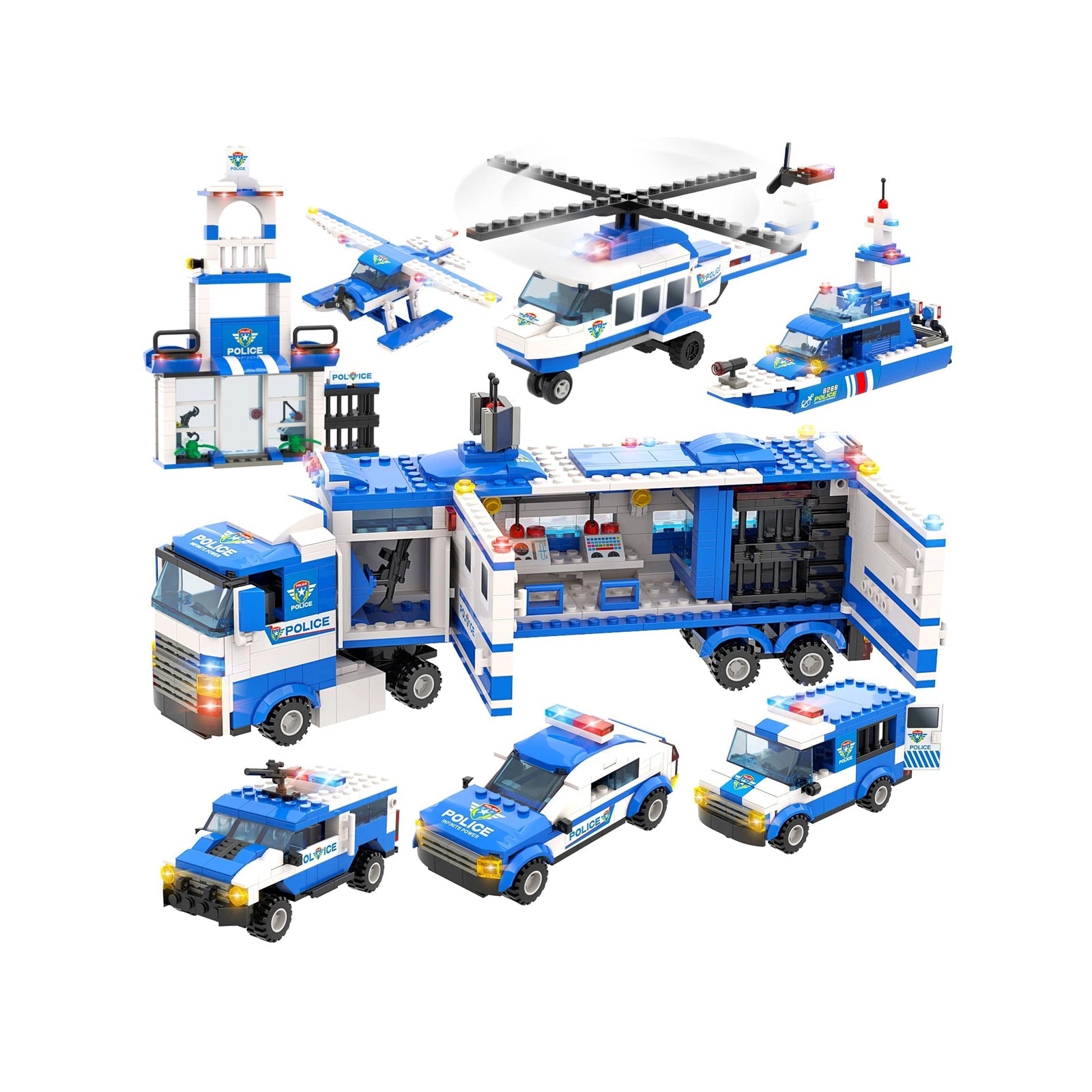 Exercise N Play Police Truck Toddler Blocks Toy Playset - 1039 Pcs