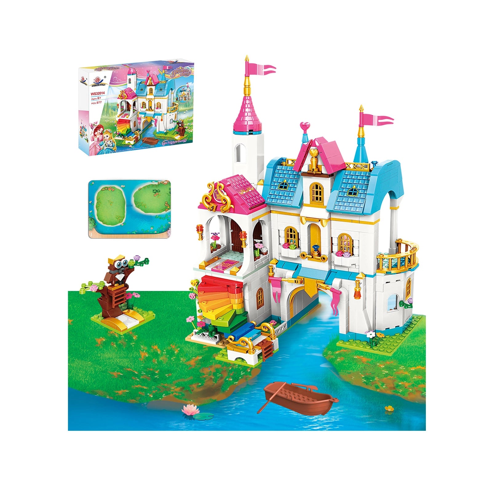 Exercise N Play Princess Castle Construction Toys - 577 Pcs