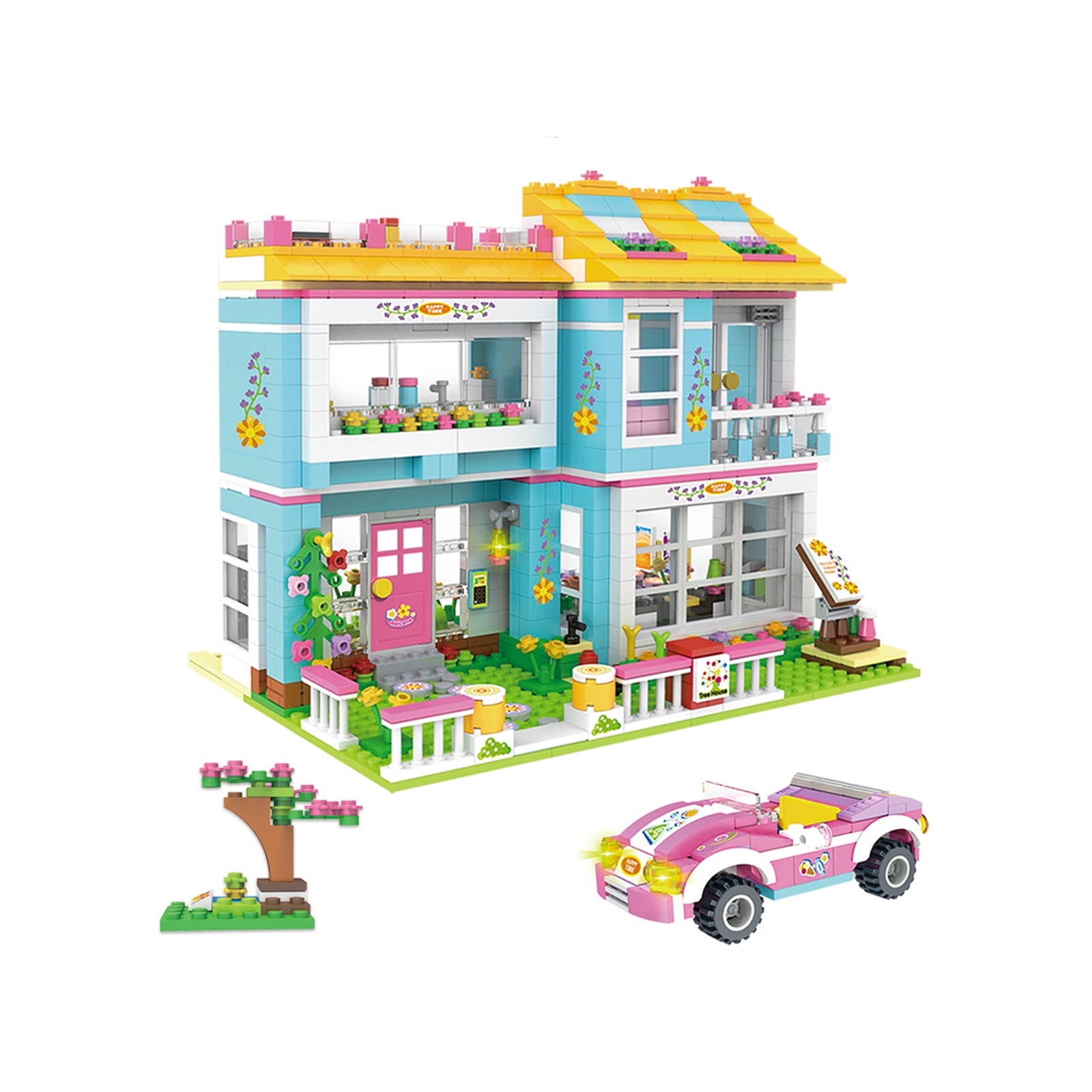 Exercise N Play Miniature Dolls Family House Block Bricks Set - 1006 Pcs