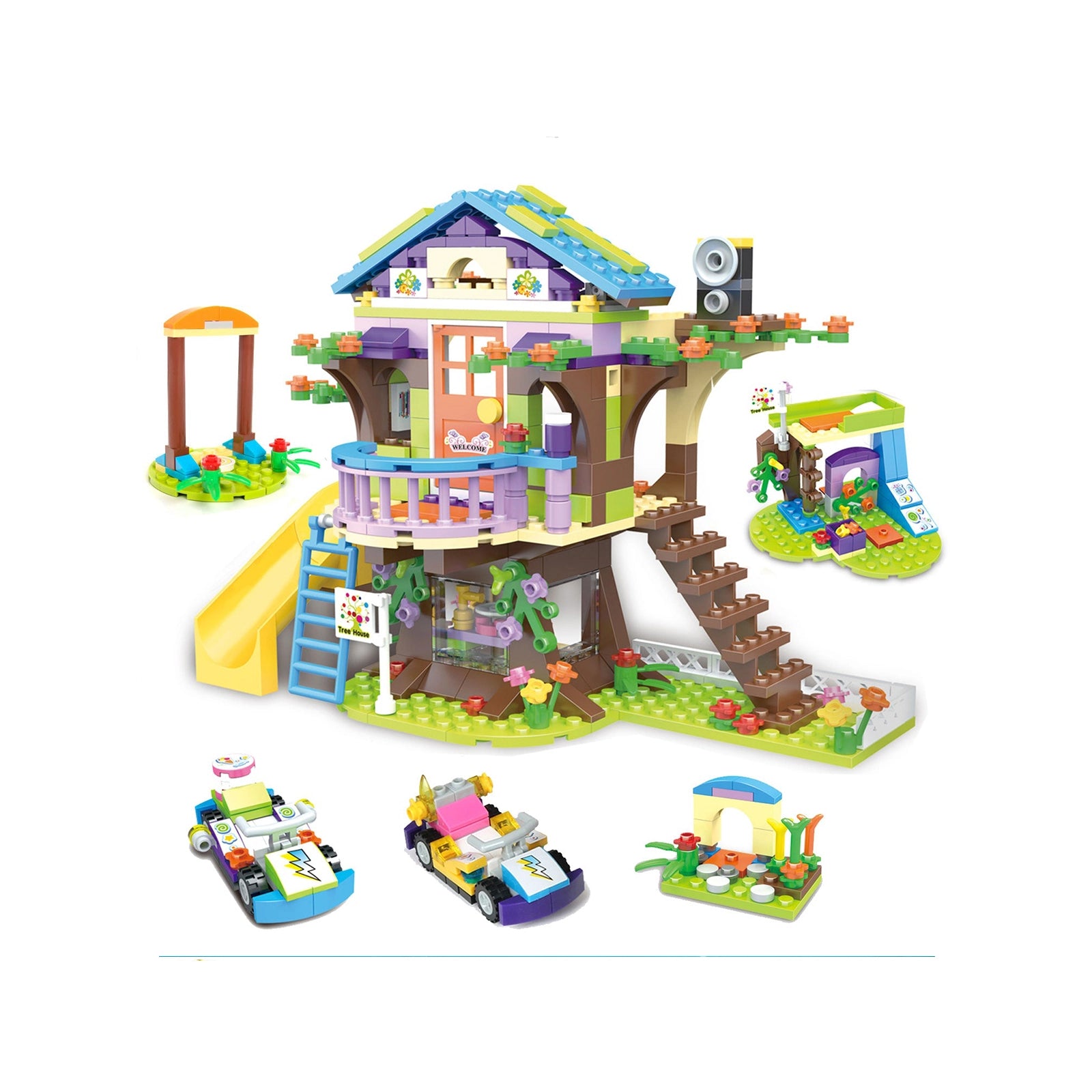 Exercise N Play Forest Treehouse Bricks Сonstruction Toys - 548 Pcs