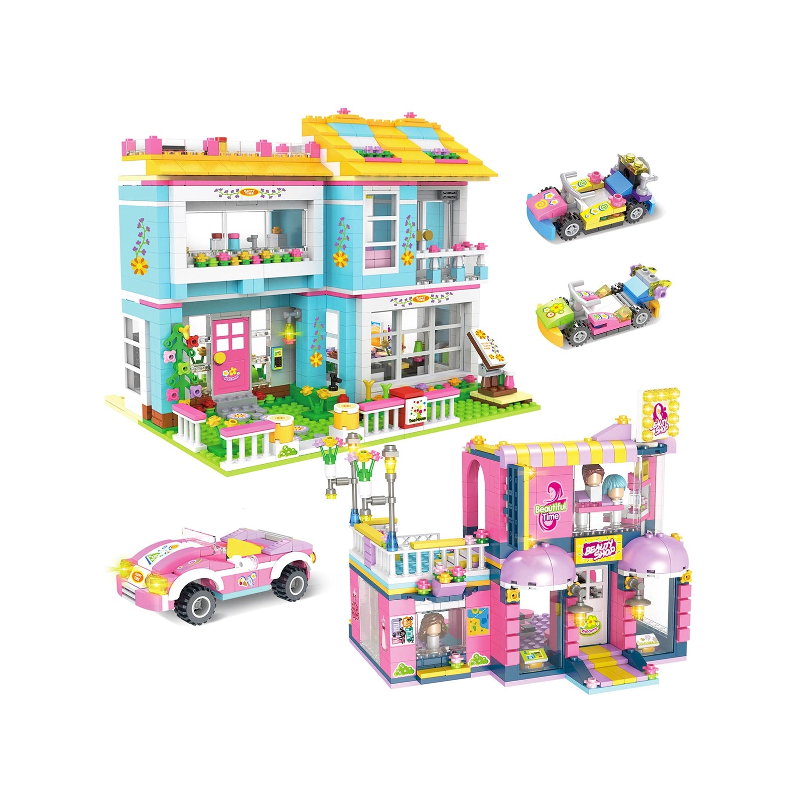 Exercise N Play City House & Barber Shop Toddler Blocks Set - 1655 Pcs