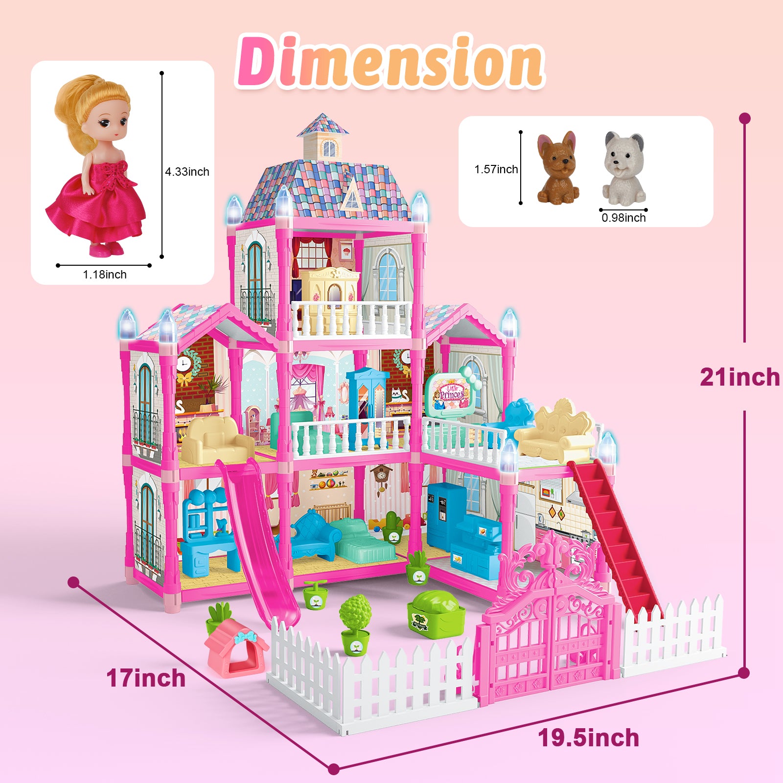 Exercise N Play Large Doll House Toddler Toys - 215 Pcs