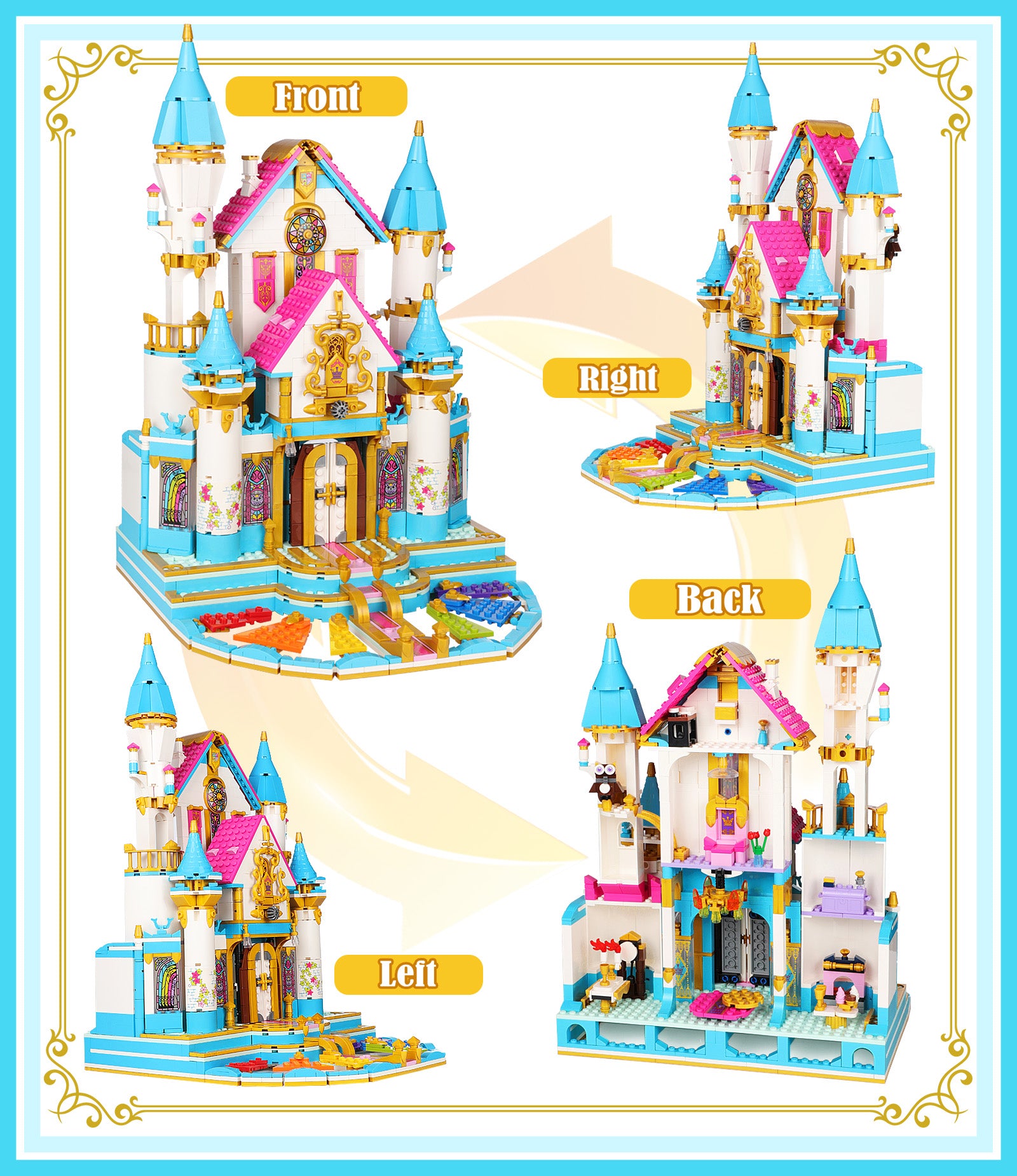 Exercise N Play Princess Castle Construction Toy Set - 1736 Pcs