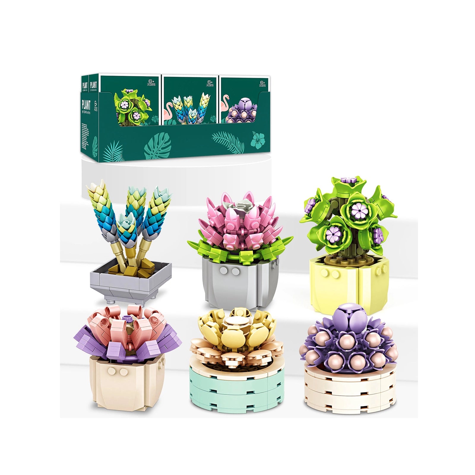 Exercise N Play Brick Minis Succulents Plants Set - 478 Pcs