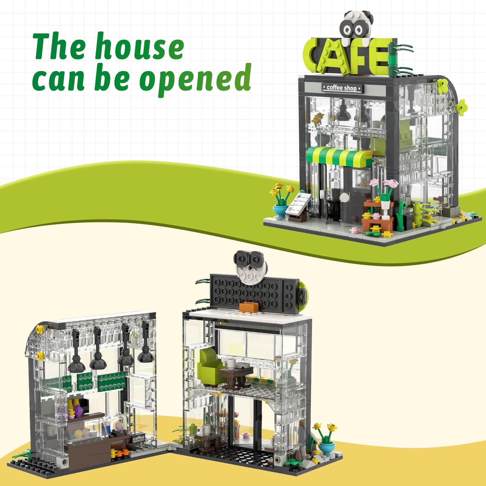 Exercise N Play Coffee Shop Mini Building Blocks Bricks Set - 589Pcs