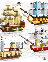 Exercise N Play Pirate Ship Toys Bricks Sets - 664 Pcs
