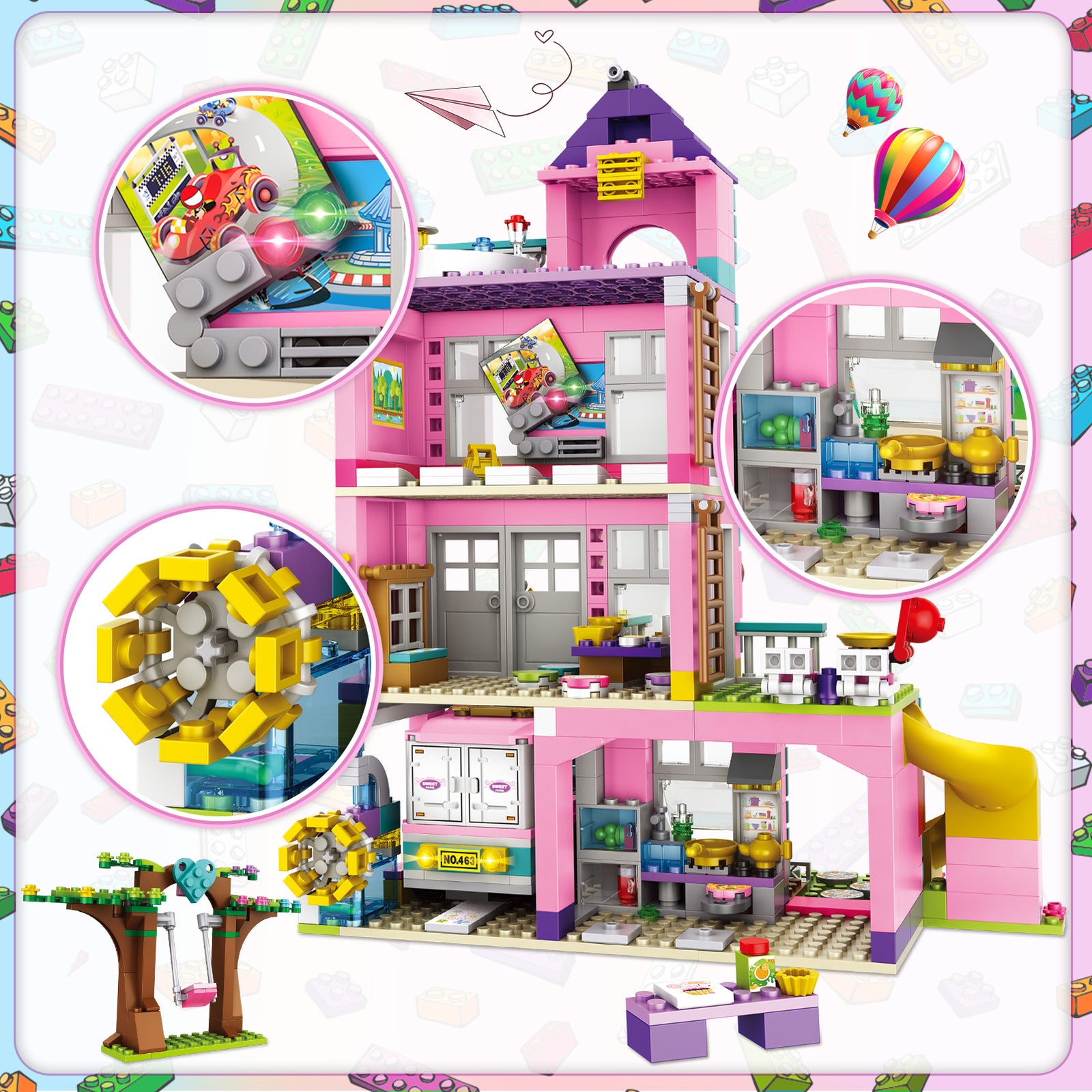 Exercise N Play Story Girls Friends House Set Toys - 822 Pcs