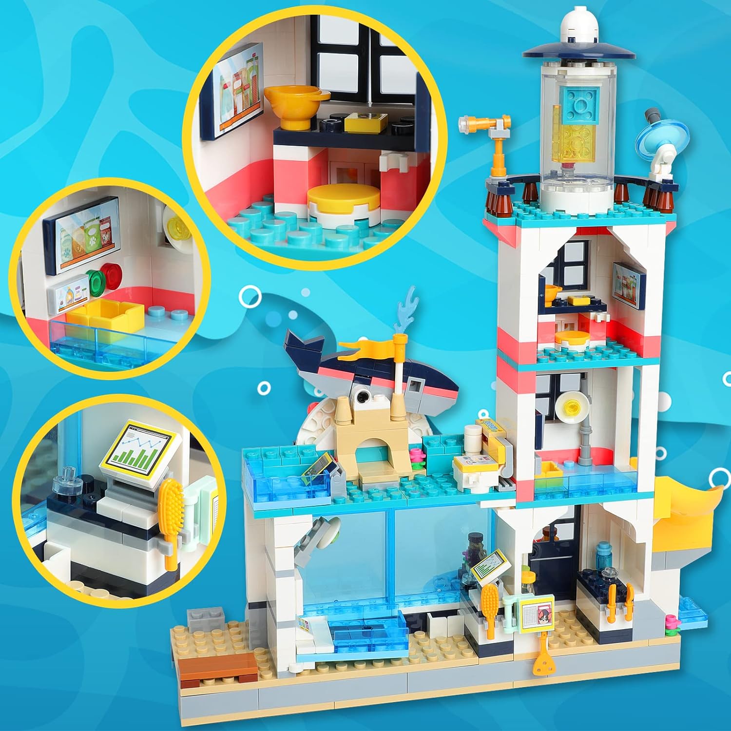 Exercise N Play Lighthouse Rescue Center Construction Toys - 723 Pcs