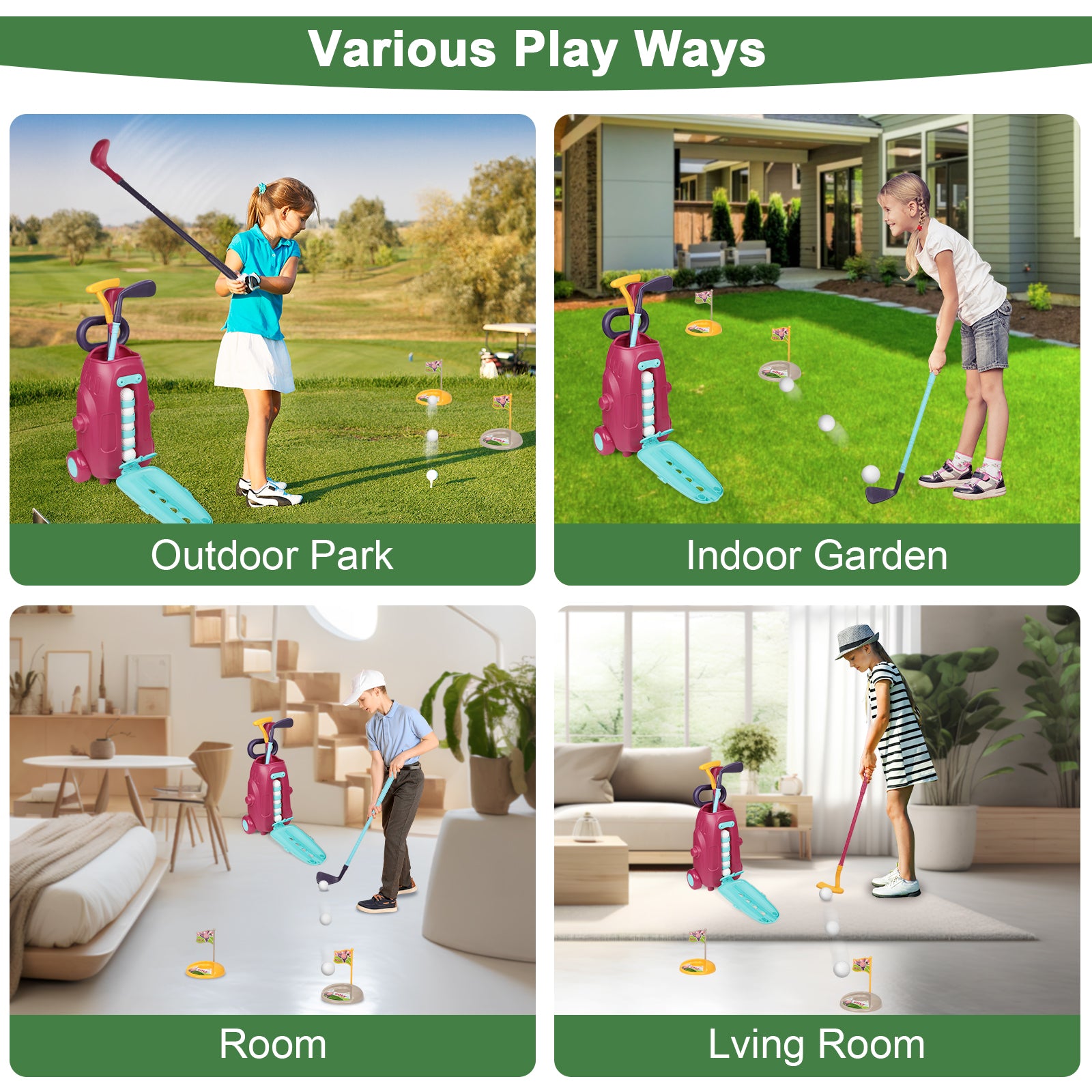 Exercise N Play Mini Golf Set For Kids - 7 Pcs