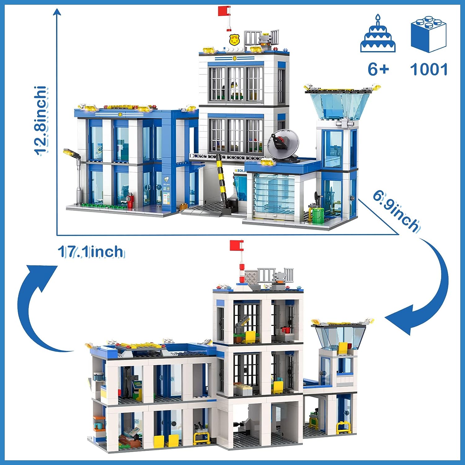 Exercise N Play Miniature Police Headquarters Blocks Sets - 1001 Pcs