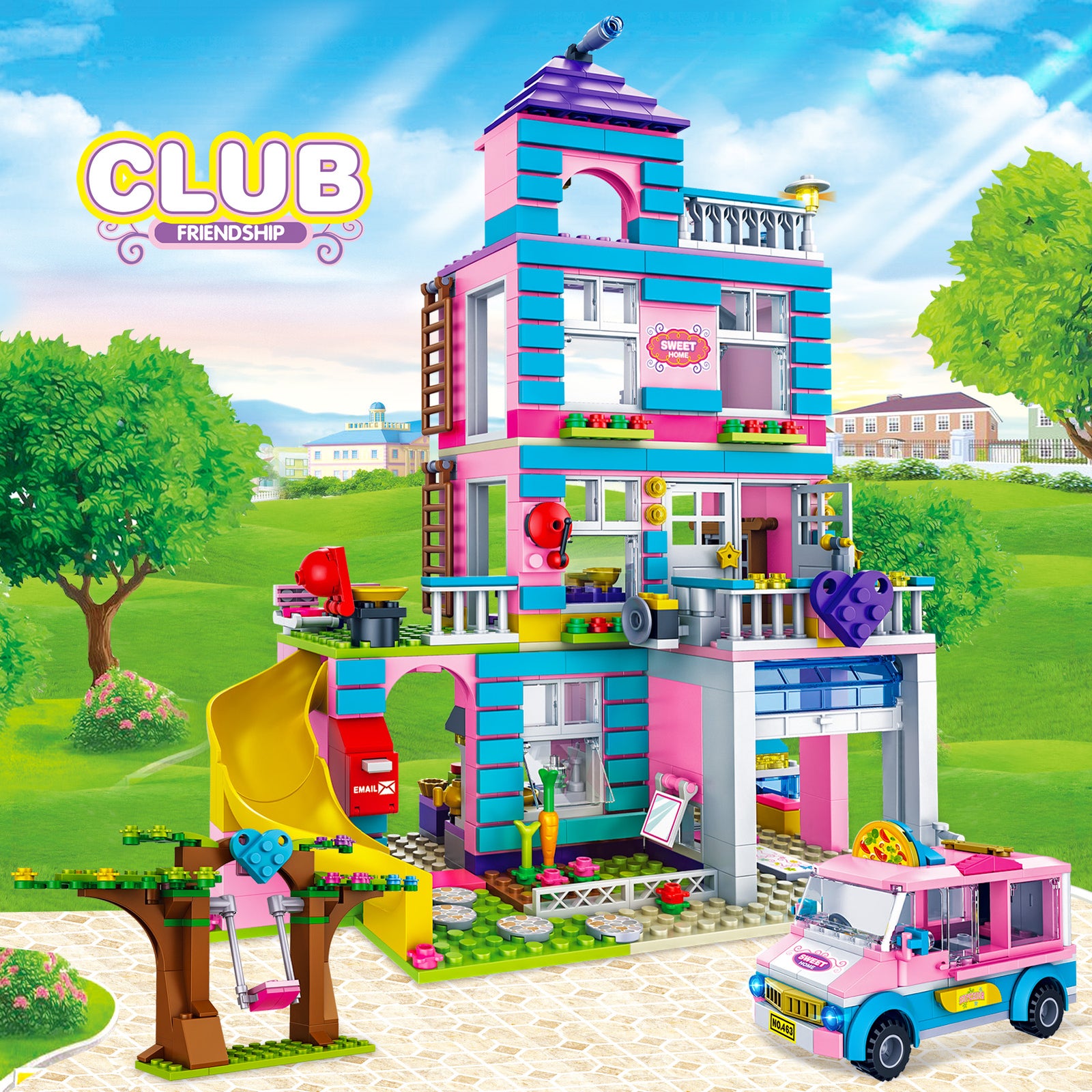 Exercise N Play Story Girls Friends House Set Toys - 822 Pcs