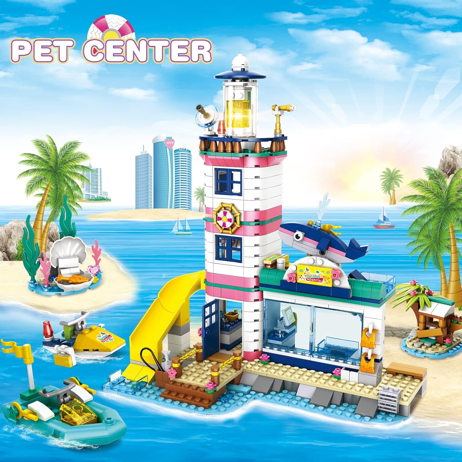 Exercise N Play Lighthouse Rescue Center Construction Toys - 723 Pcs