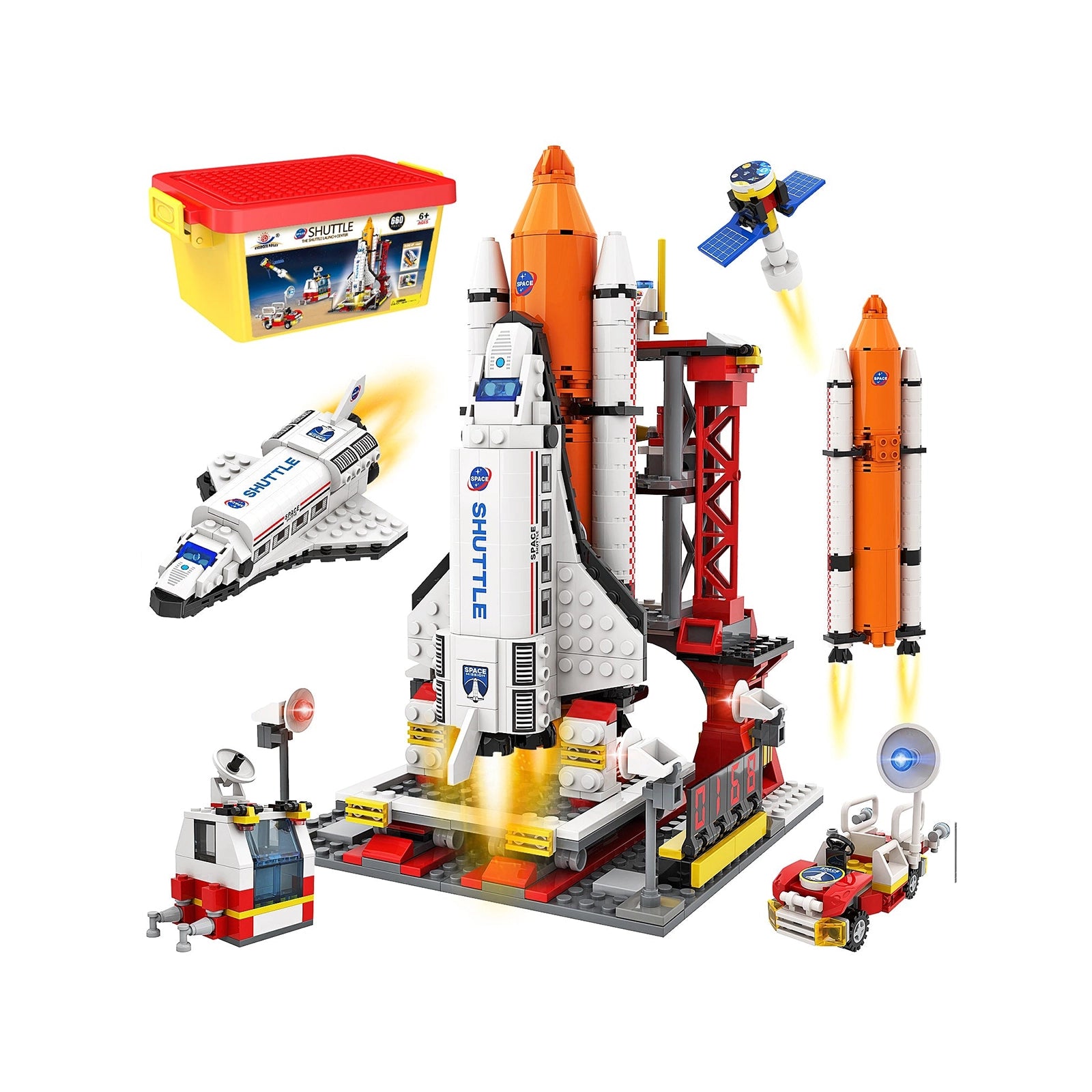 Exercise N Play Space Shuttle Building Bricks Toys - 660 Pcs