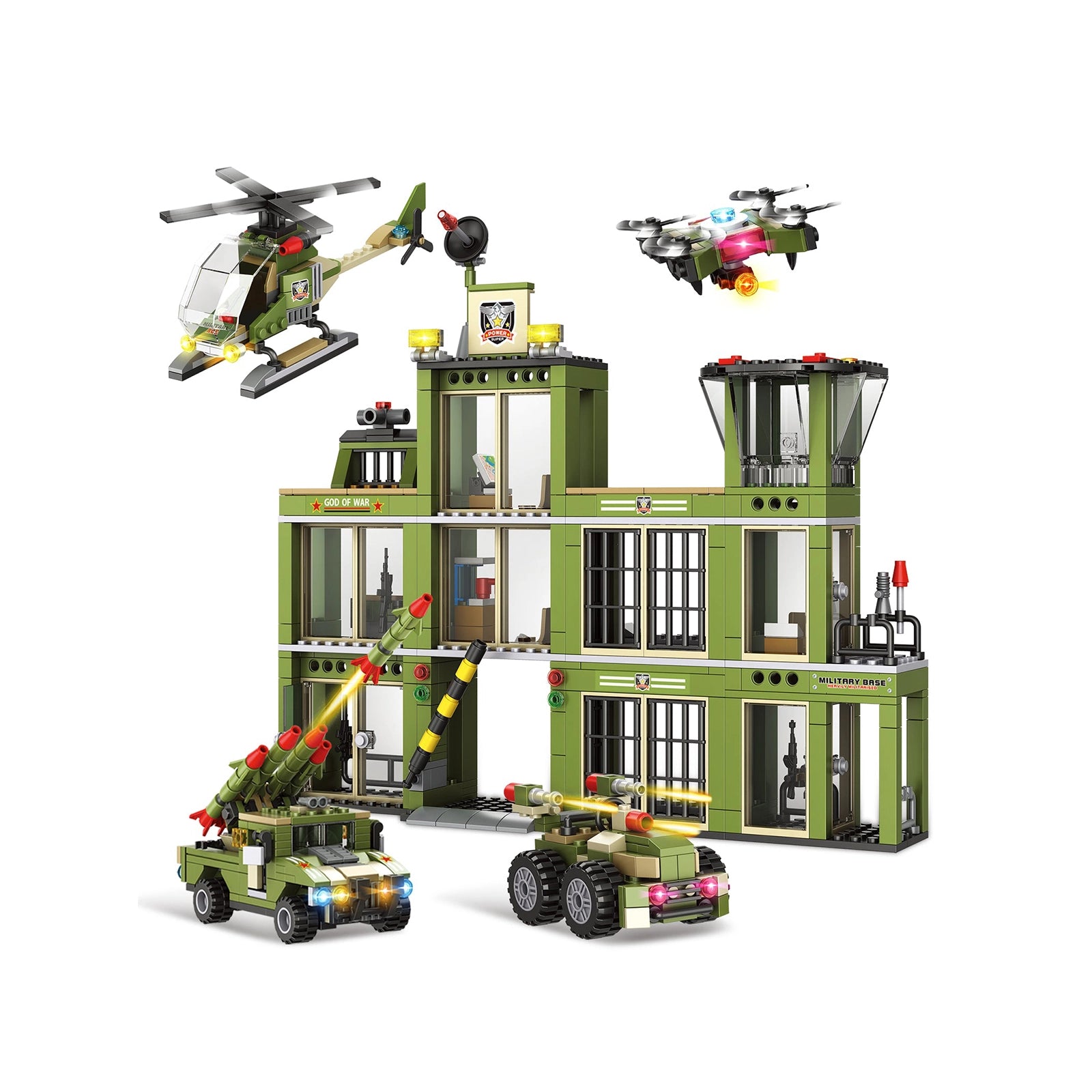 Exercise N Play Military Army Base Mini Block Set - 802Pcs