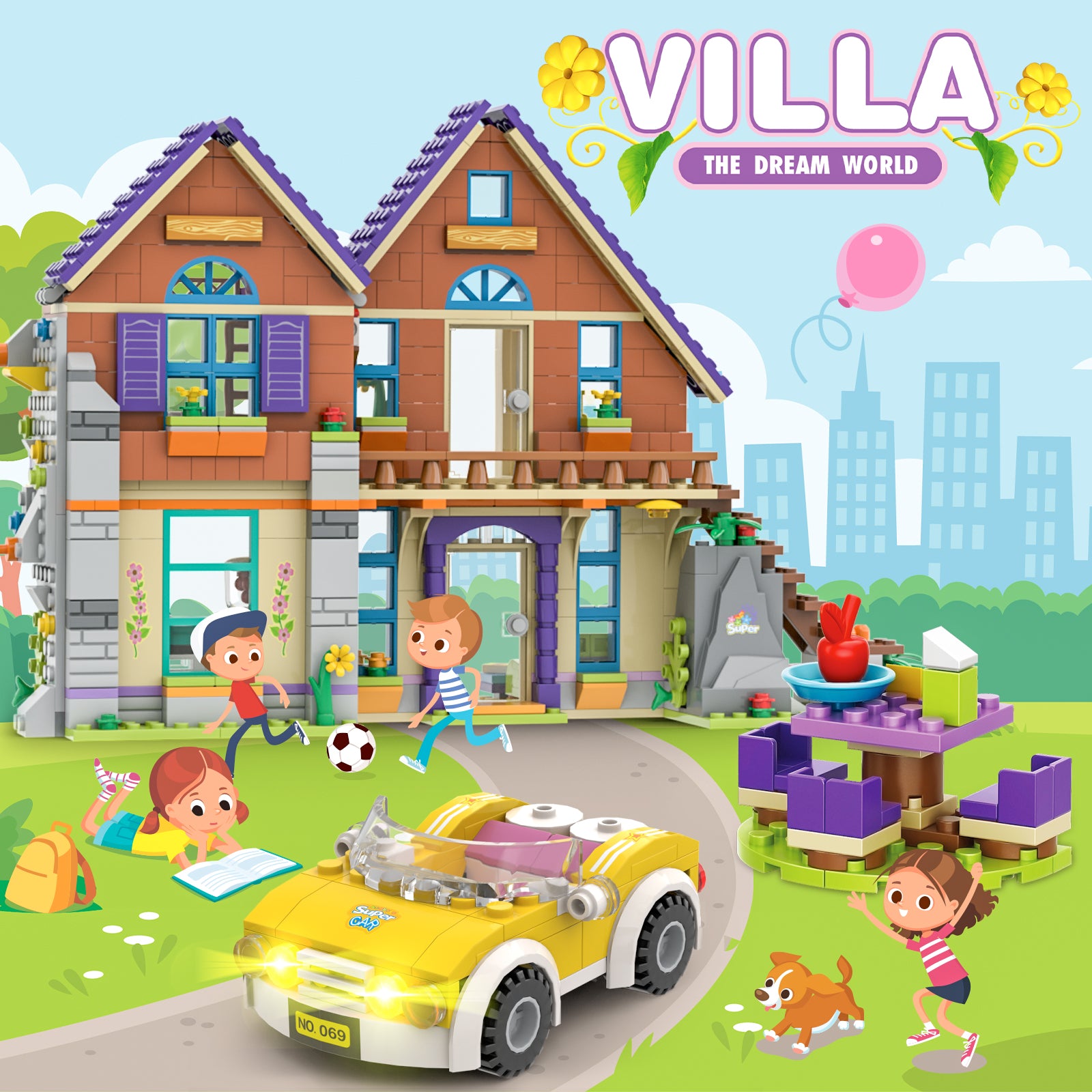 Exercise N Play Girls Villa House Building Blocks Sets - 785 Pcs