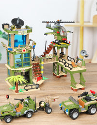 Exercise N Play Jungle Military Station Brick Set - 830 Pcs
