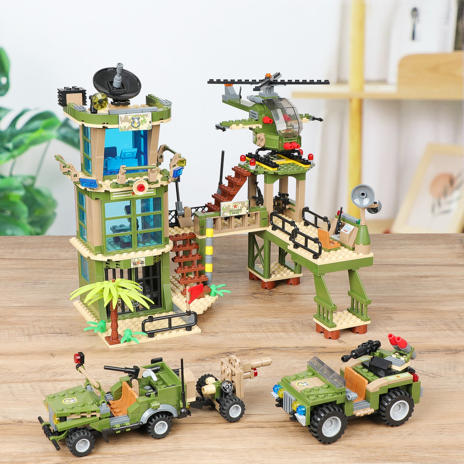 Exercise N Play Jungle Military Station Brick Set - 830 Pcs