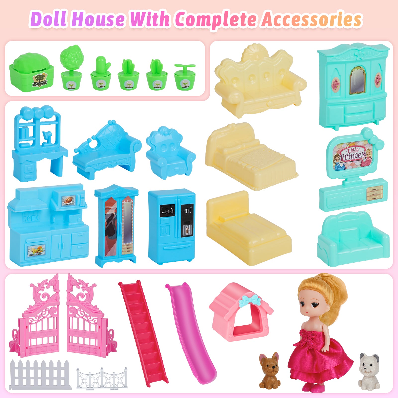 Exercise N Play Large Doll House Toddler Toys - 215 Pcs