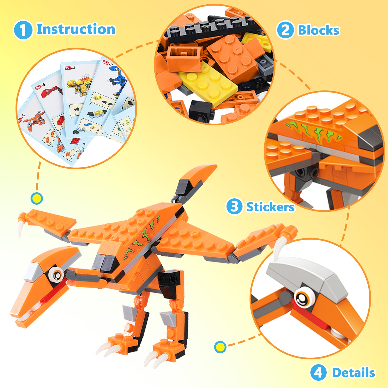 Exercise N Play STEM Dinosaur Toys Set For Kids - 539 Pcs