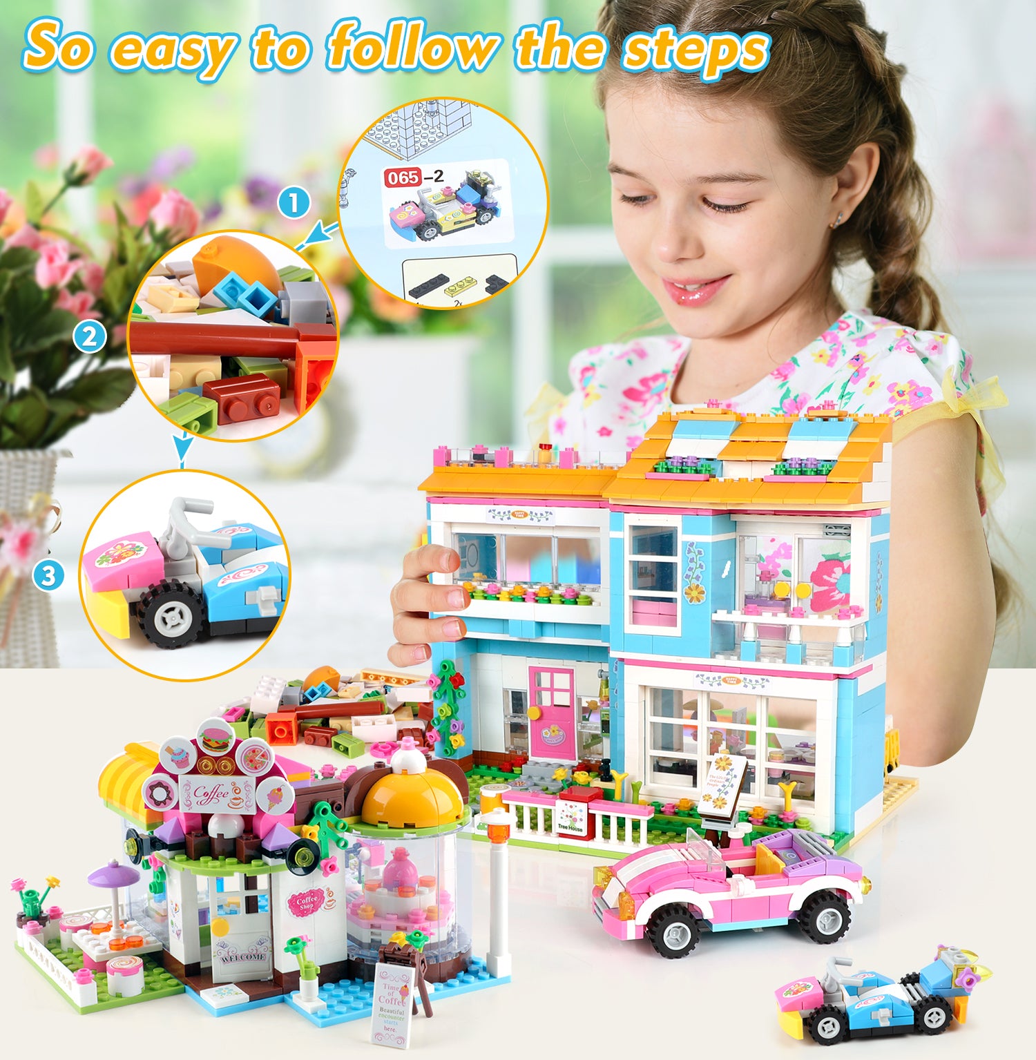 Exercise N Play City House & Coffee Shop Brick Minis Set - 1422 Pcs