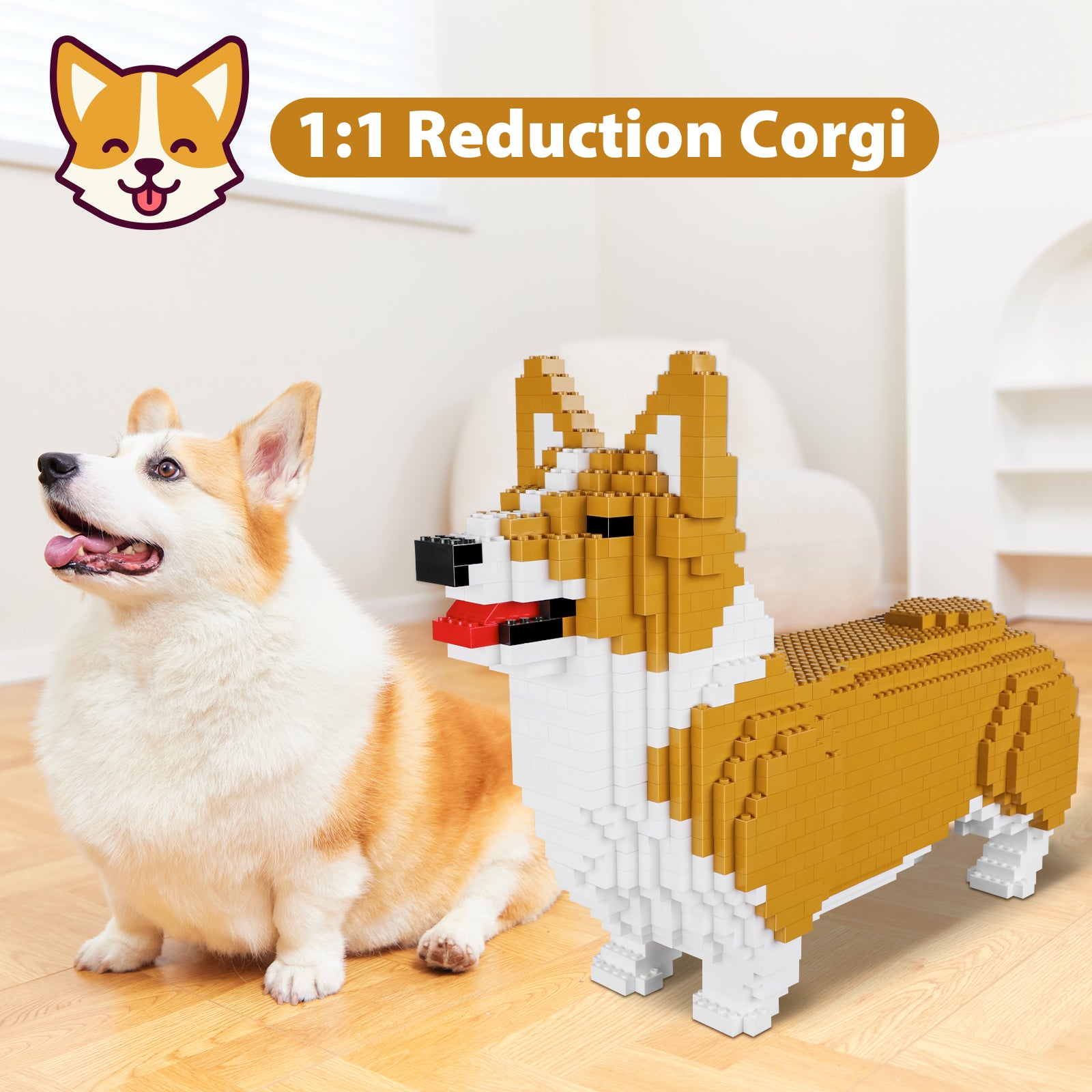 Exercise N Play Corgi Dog Miniature Blocks Set - 1520 Pcs