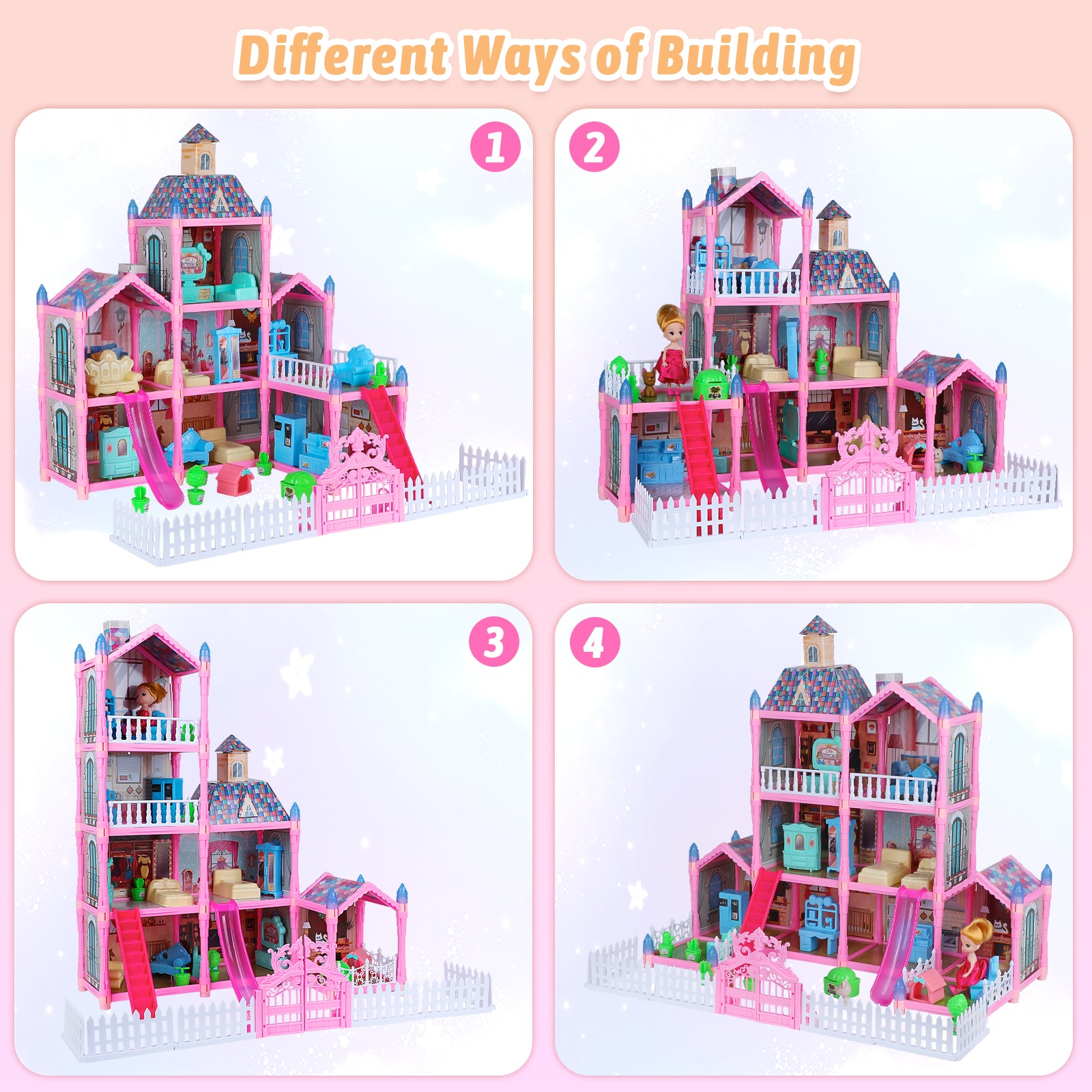 Exercise N Play Large Doll House Toddler Toys - 215 Pcs