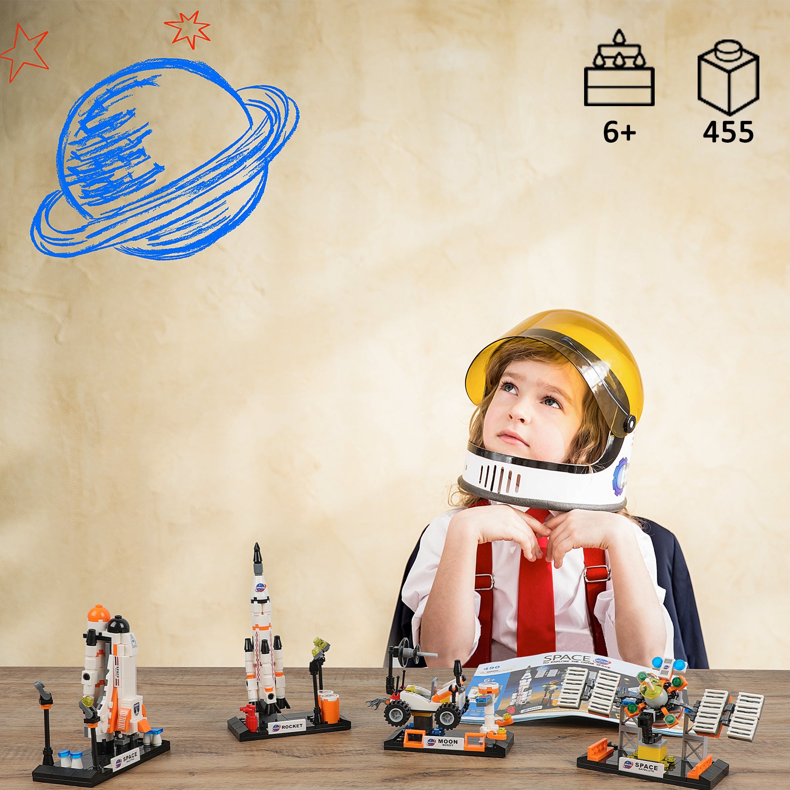 Exercise N Play Space Rocket Launch Center Brick Set - 455 Pcs