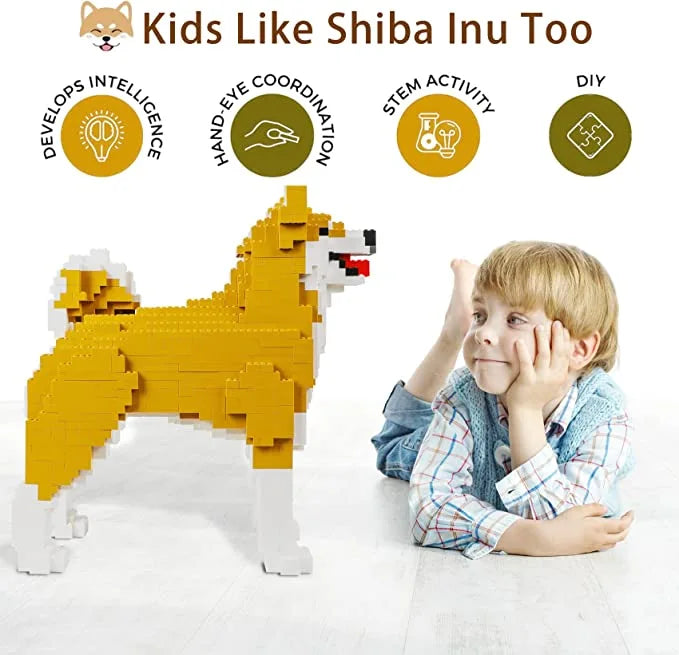 Exercise N Play Shiba Inu Pixel Building Block Set - 1512Pcs