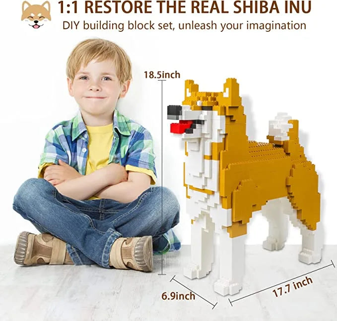 Exercise N Play Shiba Inu Pixel Building Block Set - 1512Pcs