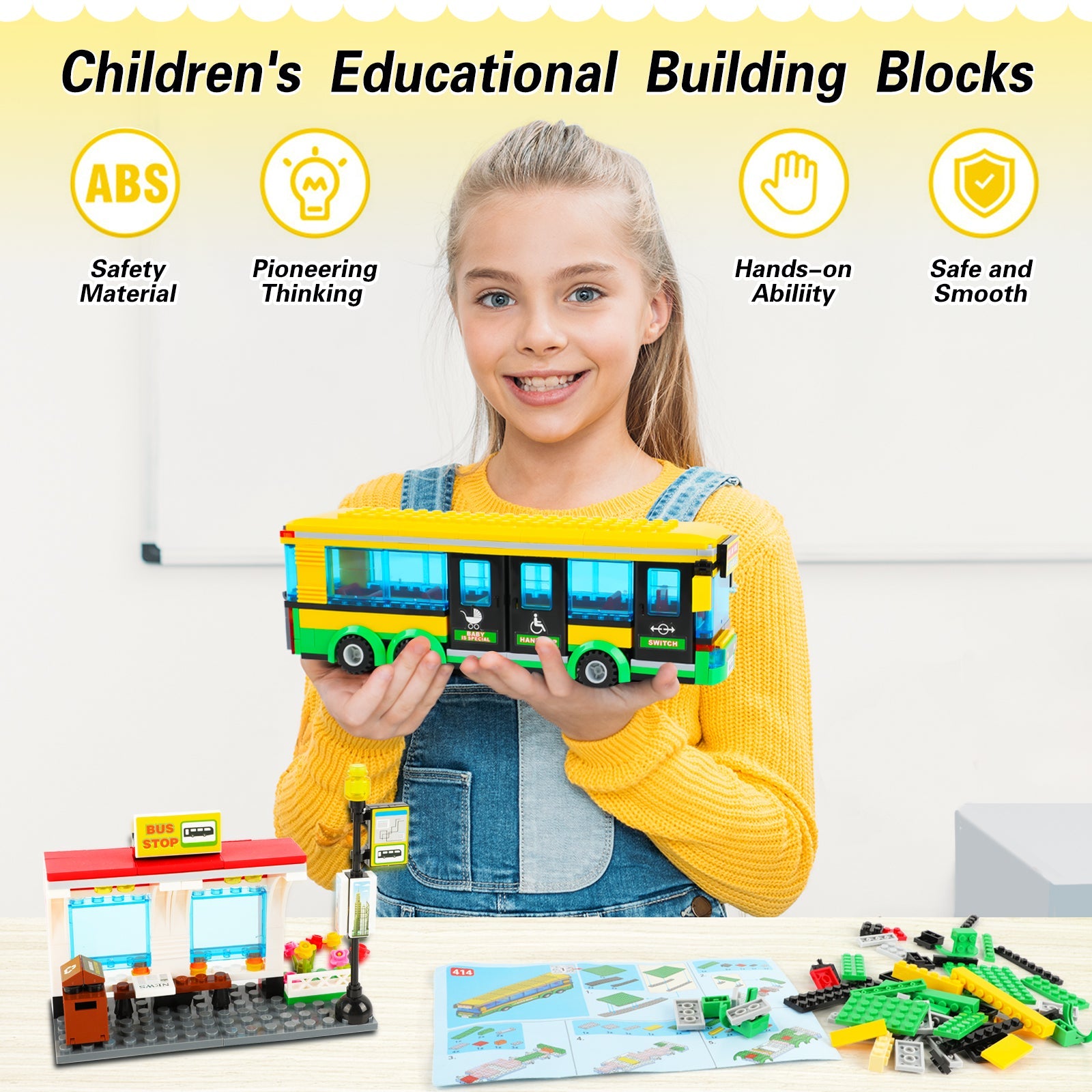 Exercise N Play City Bus Station Building Block Set - 386 Pcs