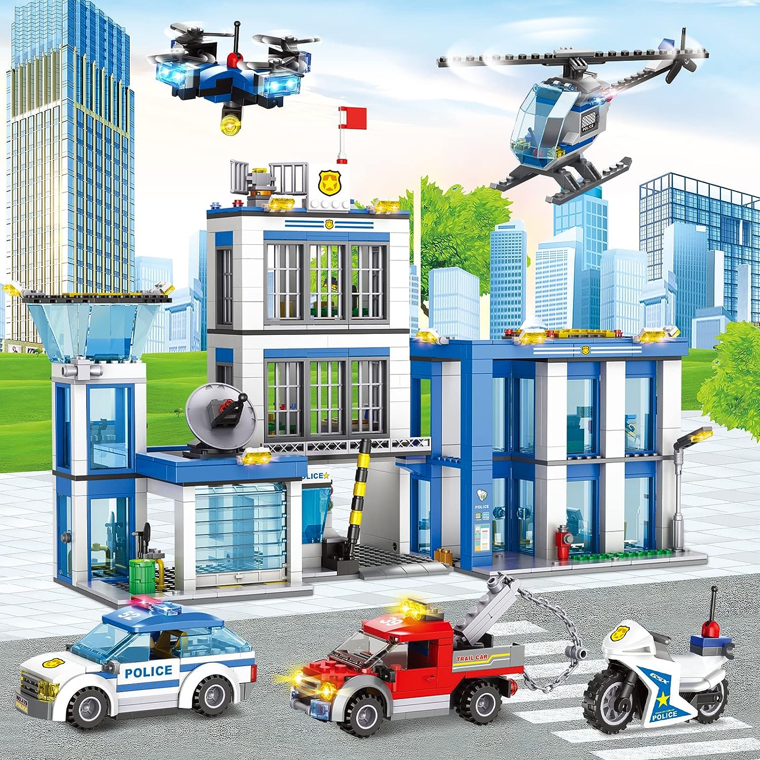 Exercise N Play Miniature Police Headquarters Blocks Sets - 1001 Pcs