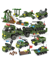 Exercise N Play Military Tank Transport Vehicle Blocks For Toddlers - 990 Pcs
