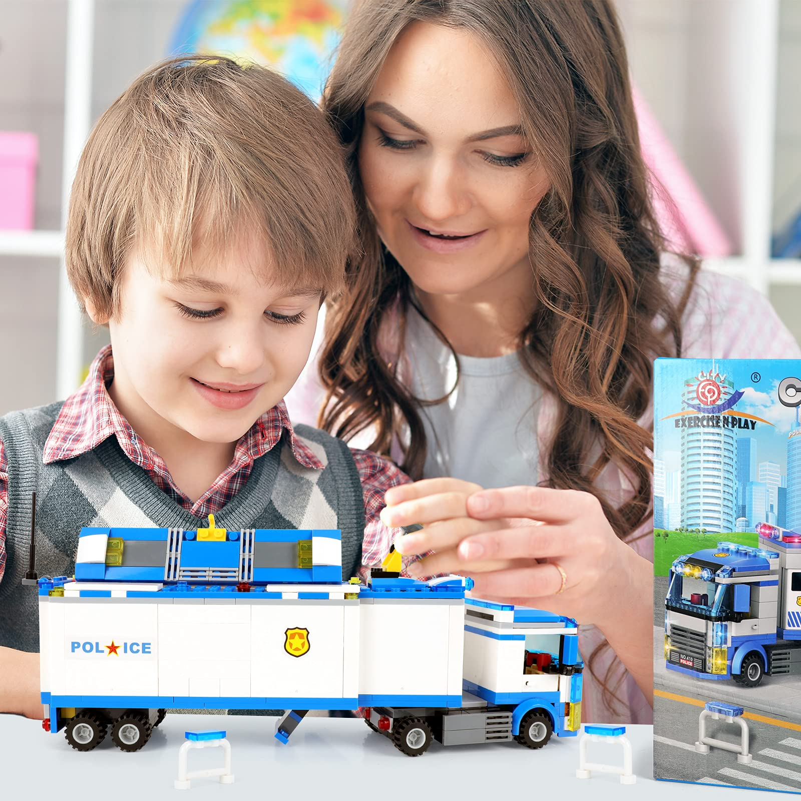 Exercise N Play Brick Minis Police Truck - 484 Pcs