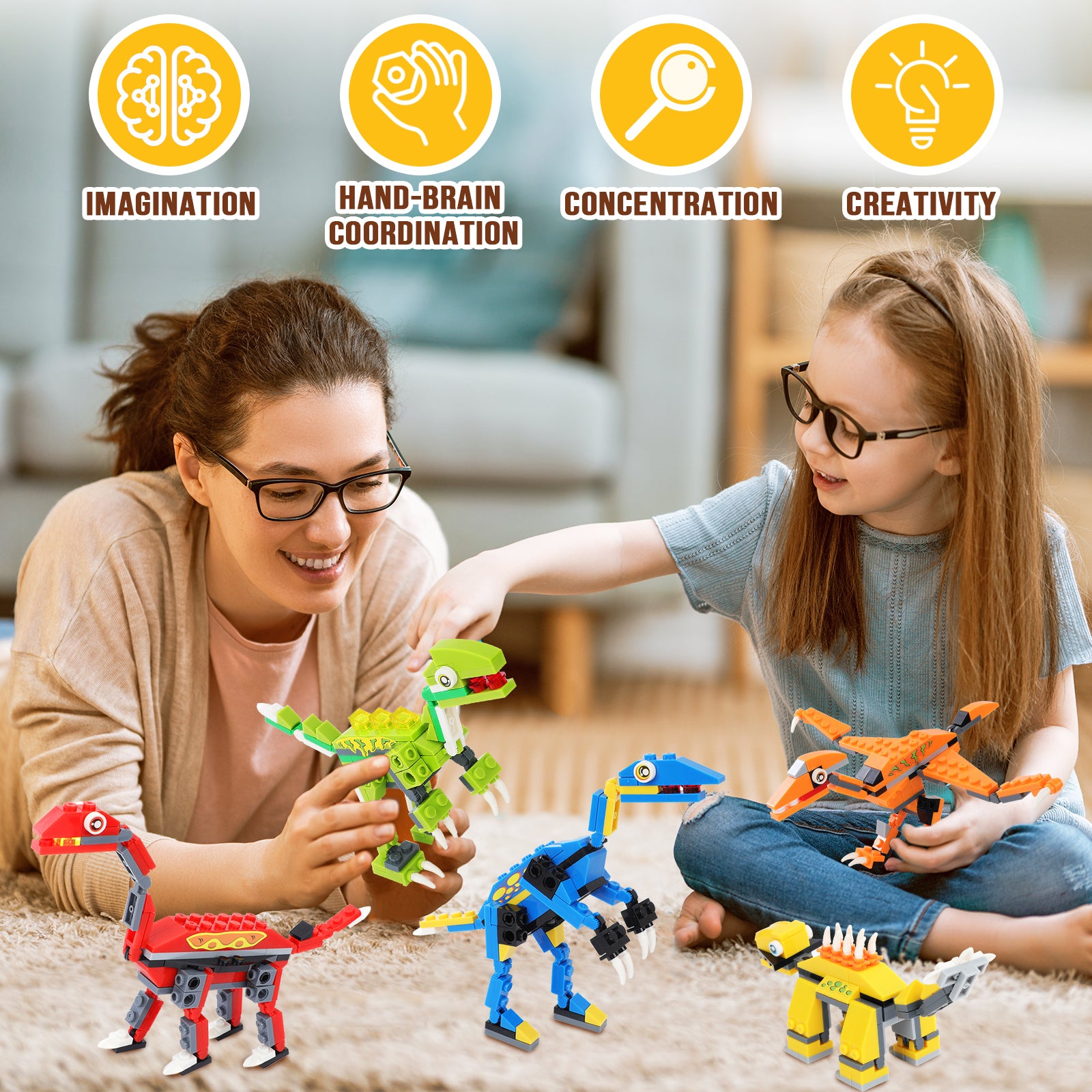 Exercise N Play STEM Dinosaur Toys Set For Kids - 539 Pcs