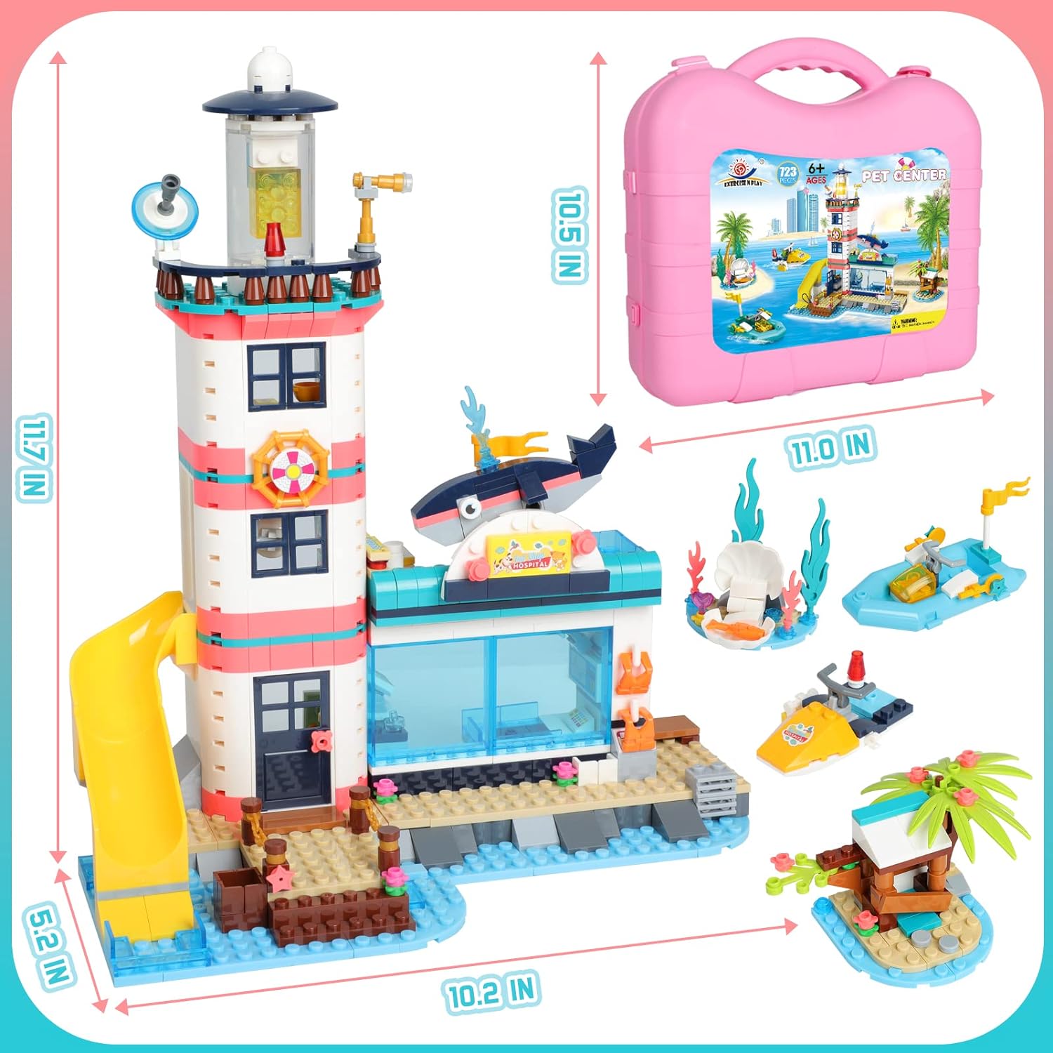 Exercise N Play Lighthouse Rescue Center Construction Toys - 723 Pcs