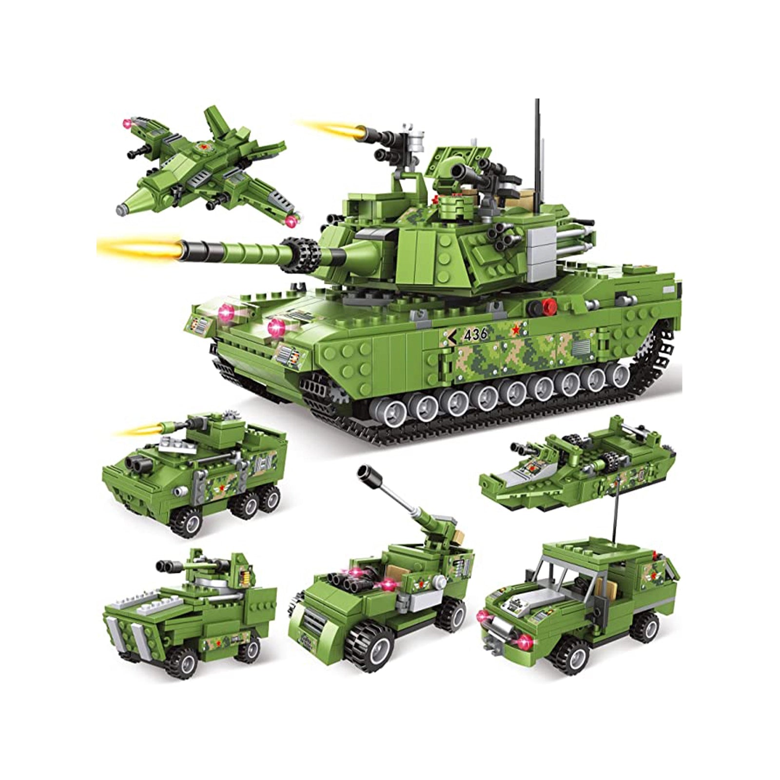 Exercise N Play Army Military Tank Block Building Sets - 952 Pcs