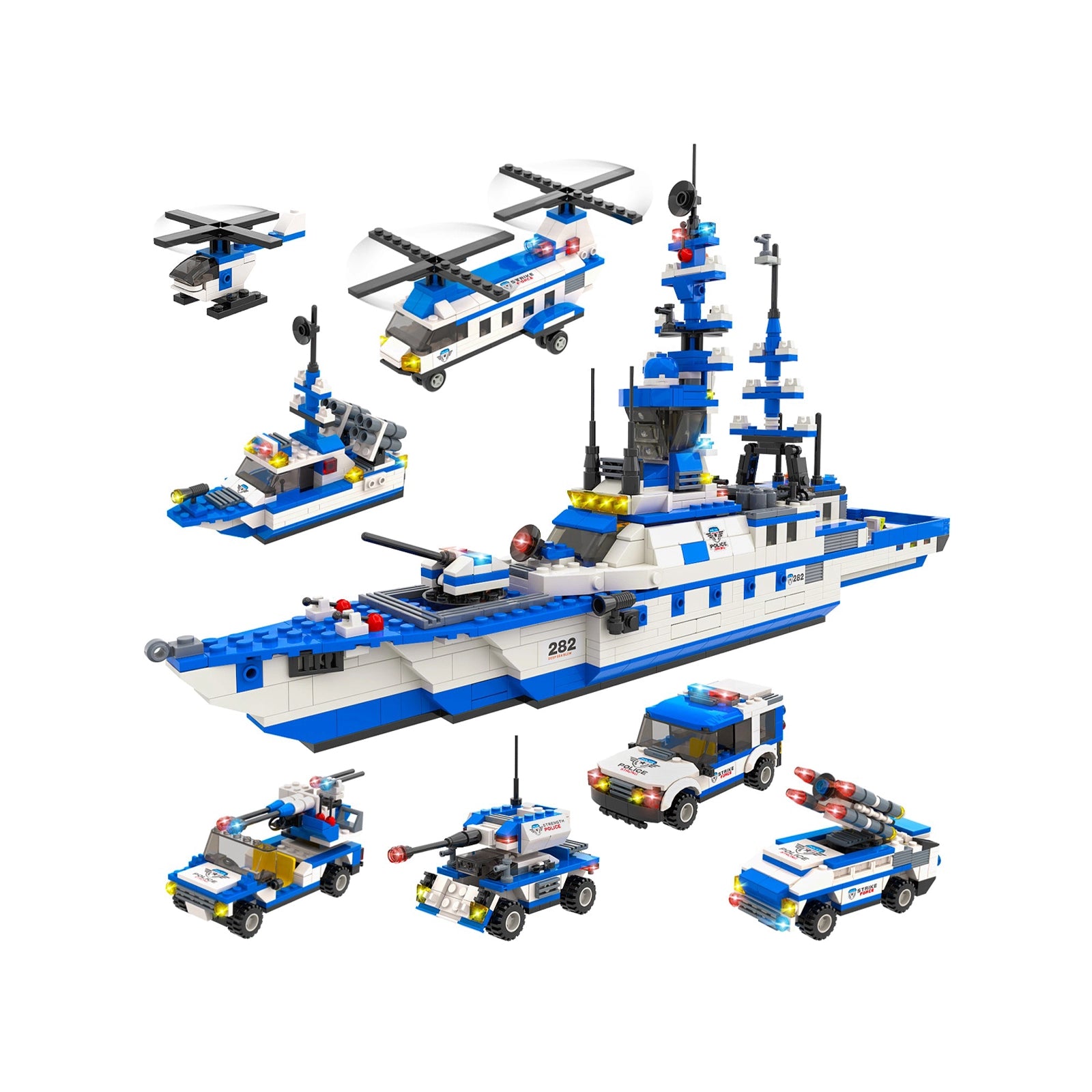 Exercise N Play Ocean Military Battleship Building Block Set - 1169 Pcs