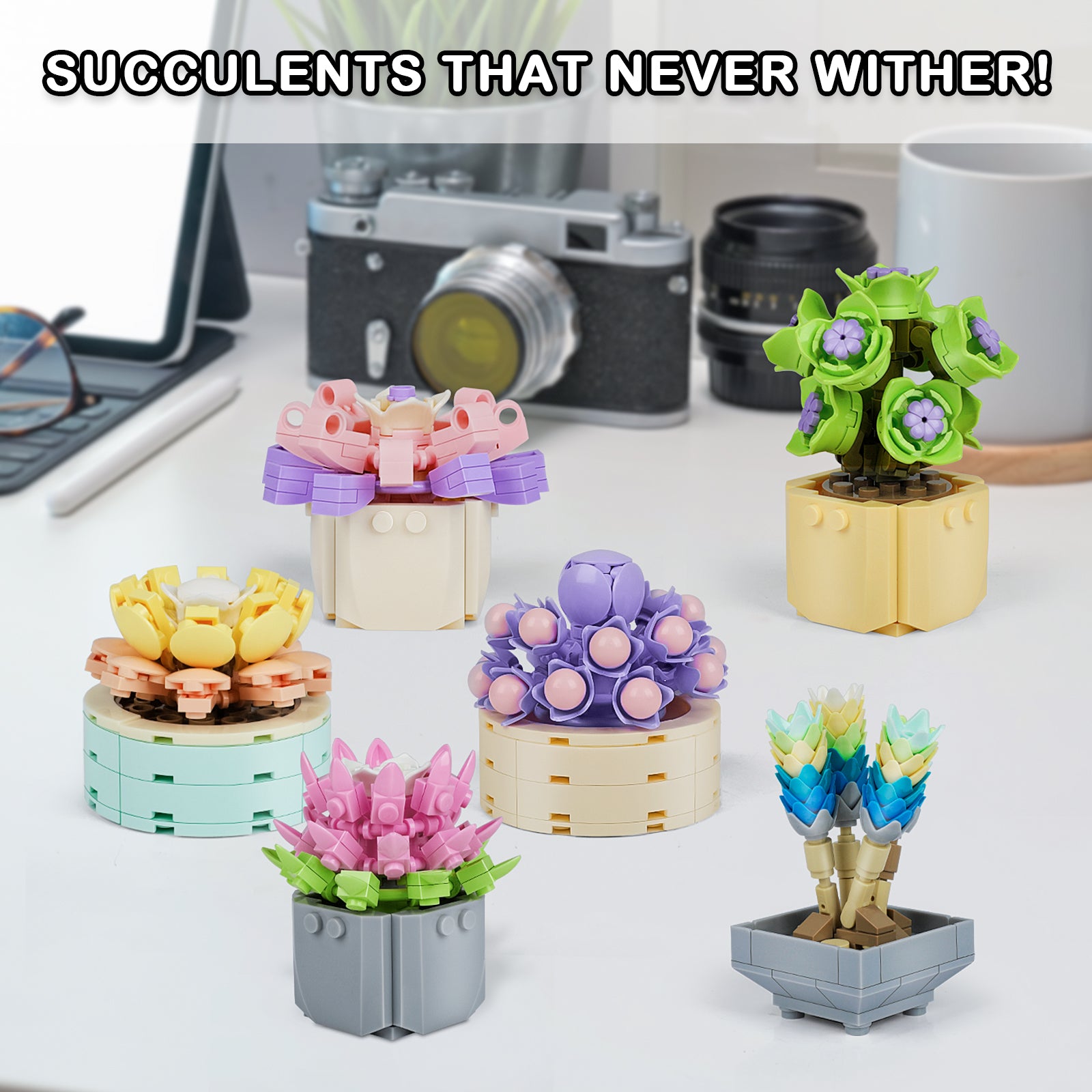 Exercise N Play Brick Minis Succulents Plants Set - 478 Pcs