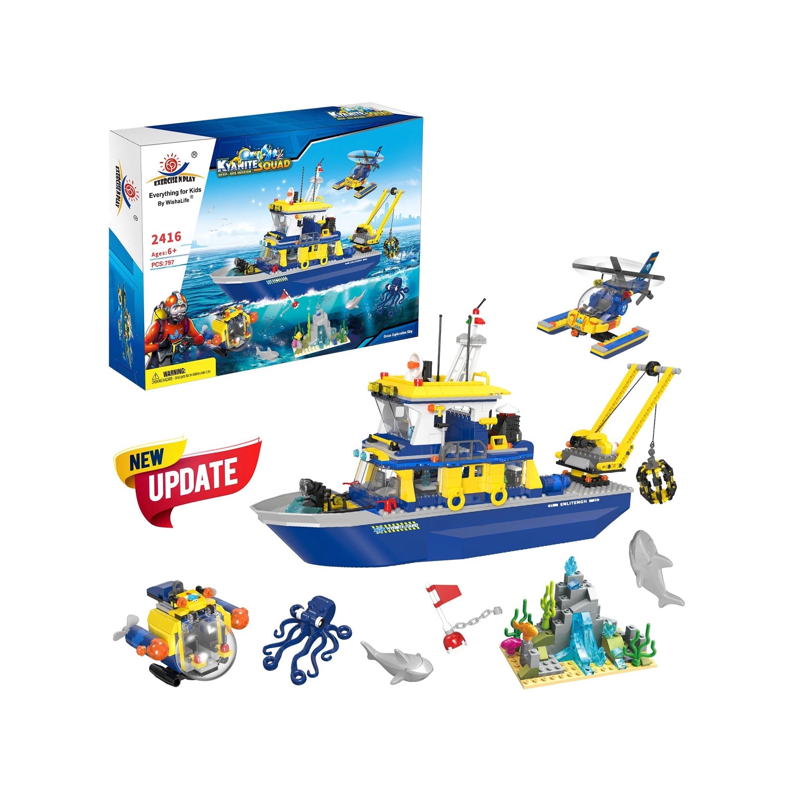 Exercise N Play Exploration Ship Mini Building Blocks Sets - 753 Pcs