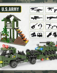 Exercise N Play Military Tank Transport Vehicle Blocks For Toddlers - 990 Pcs
