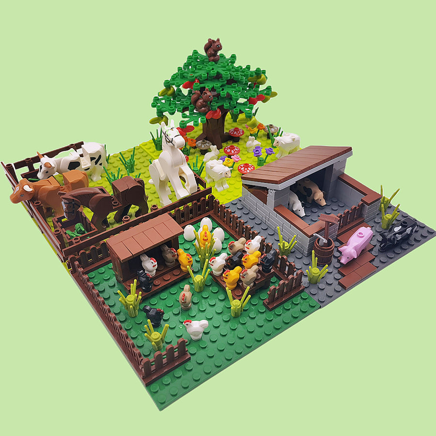 Farmyard Animal Toys Brick Building Set