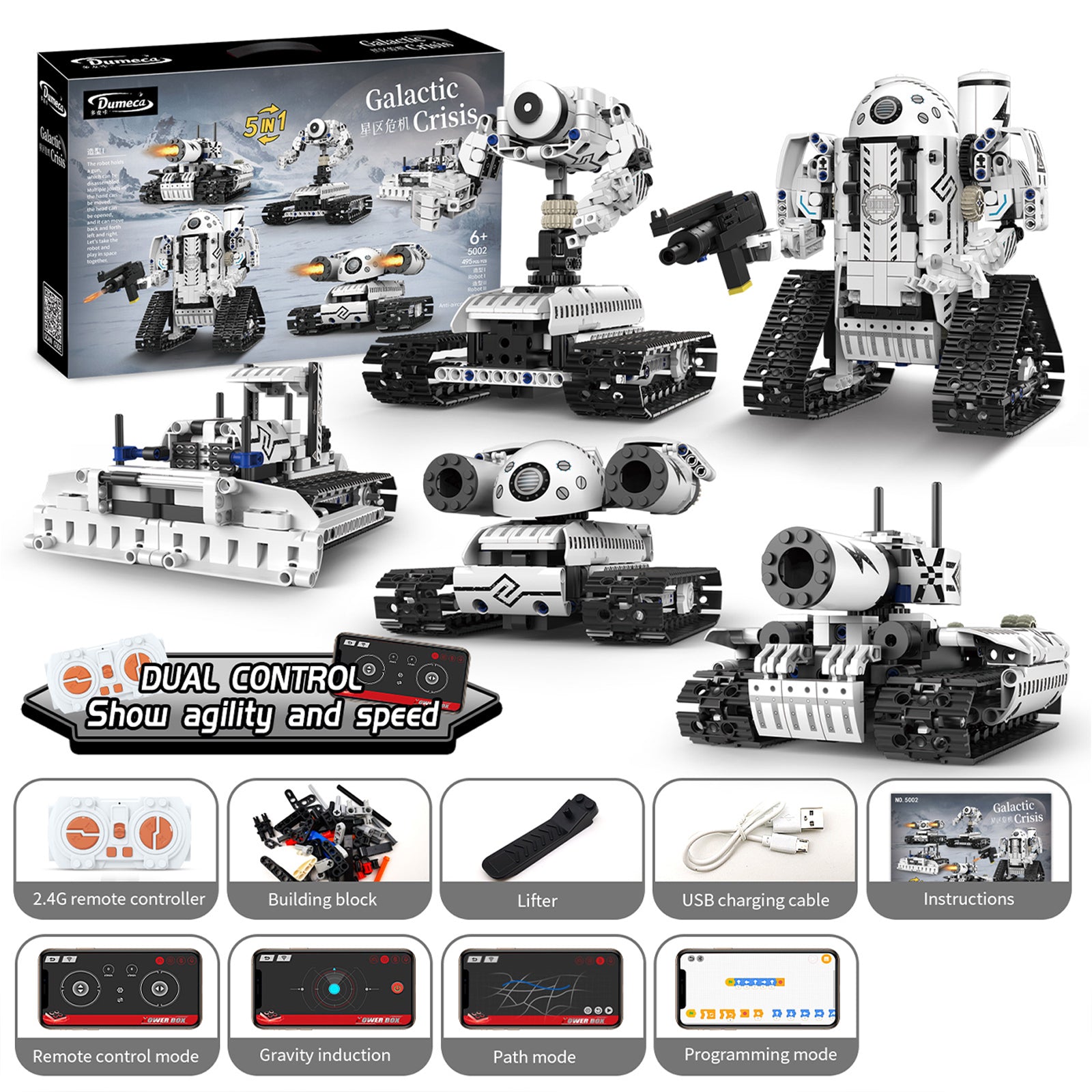 Robot Rescue Team Toys With Double Mode Control -495PCS